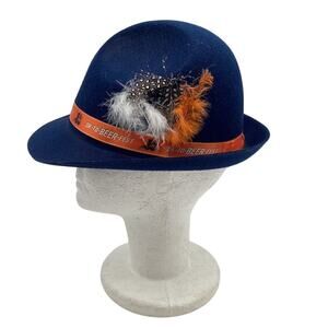 Samuel Adams Octoberfest Fedora Hat Blue Unisex Feather Accent Party Hat